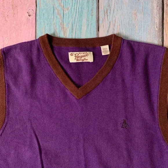 Men original penguin v neck sweater vest - Picture 2 of 9